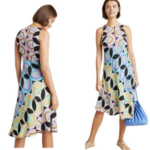 Anthropologie  Multicolor Retro Print Sleeveless Maxi Dress Wome' Size 14